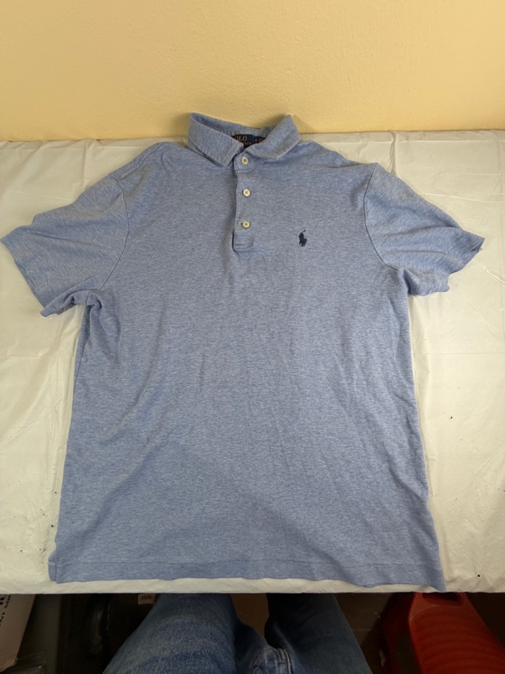 Ralph Lauren Light Blue Polo‎ Shirt with Navy Label - Picture 2 of 8